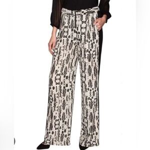 BCBGMAXAZRIA BLACK COMBO RASHA TROUSER PAINTS SIZE XS